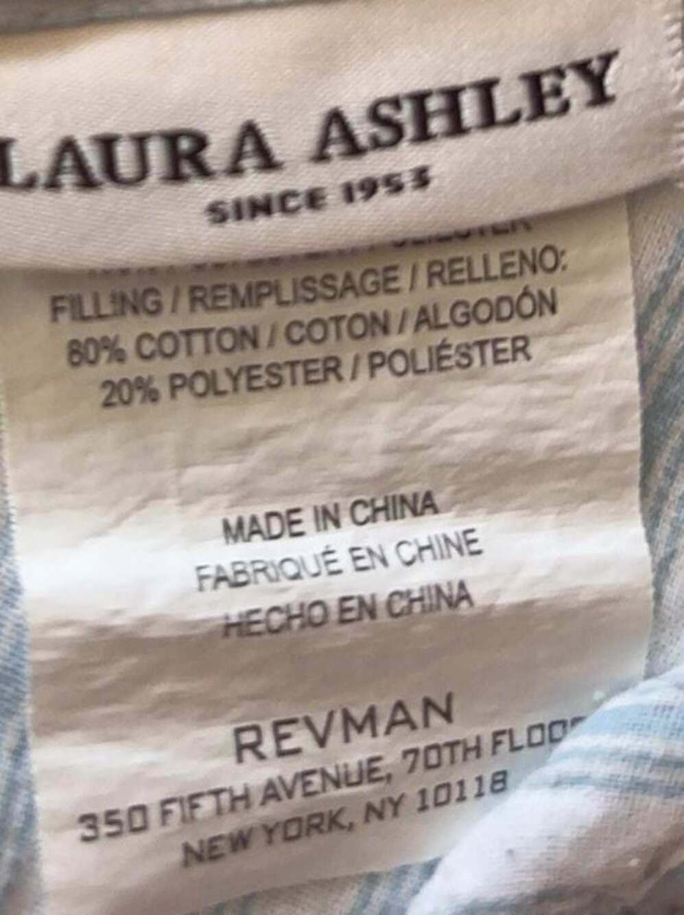 Laura Ashley Floral Quilted Pillow Sham Blue White - Picture 6 of 9